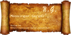 Messinger Gergő névjegykártya